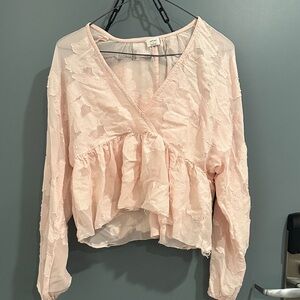 Wilfred Light Pink Textured Blouse